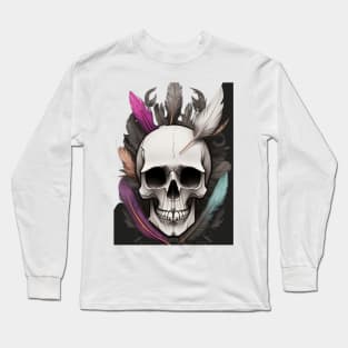 skull with feathers Long Sleeve T-Shirt